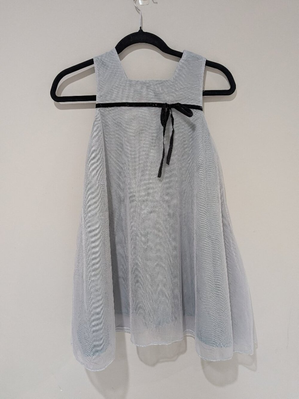 Orchid Lane Blue Silver Tulle Overlay Formal Dress 7